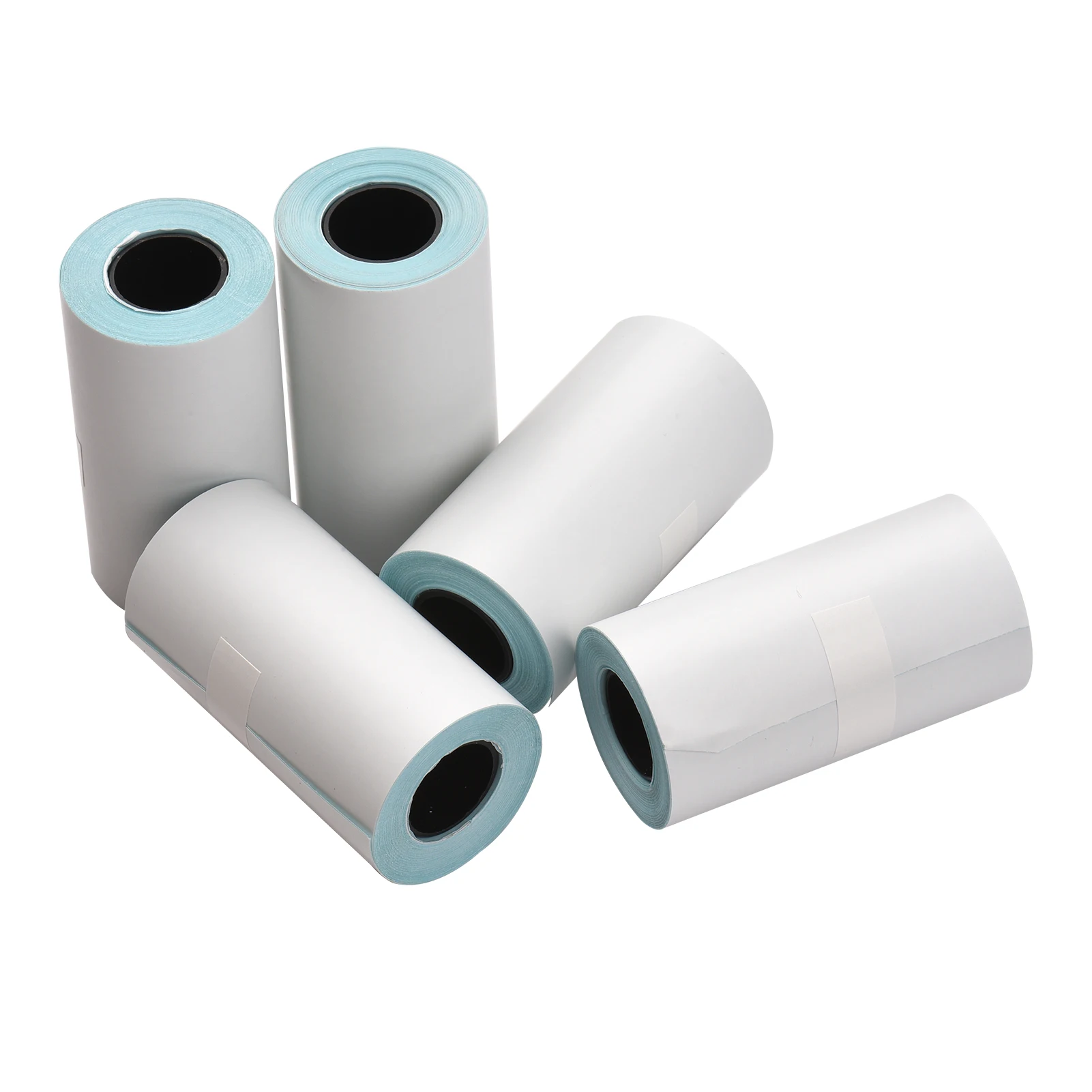 5 Rolls 57x30mm Self-Adhesive Direct Thermal Paper White Printable Sticker Paper BPA-Free Waterproof Oil-proof Friction-proof