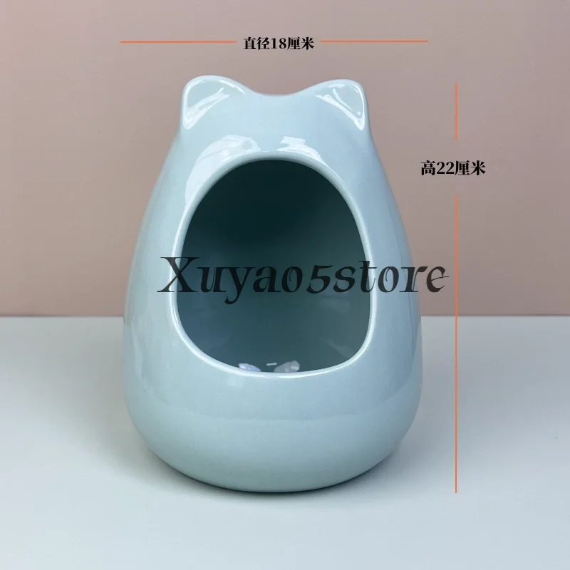 Hamster Summer Ceramic House Squirrels Small Pet Cooling House Pet Bed Gerbils Habitat Room Small Animals Cooling Nest