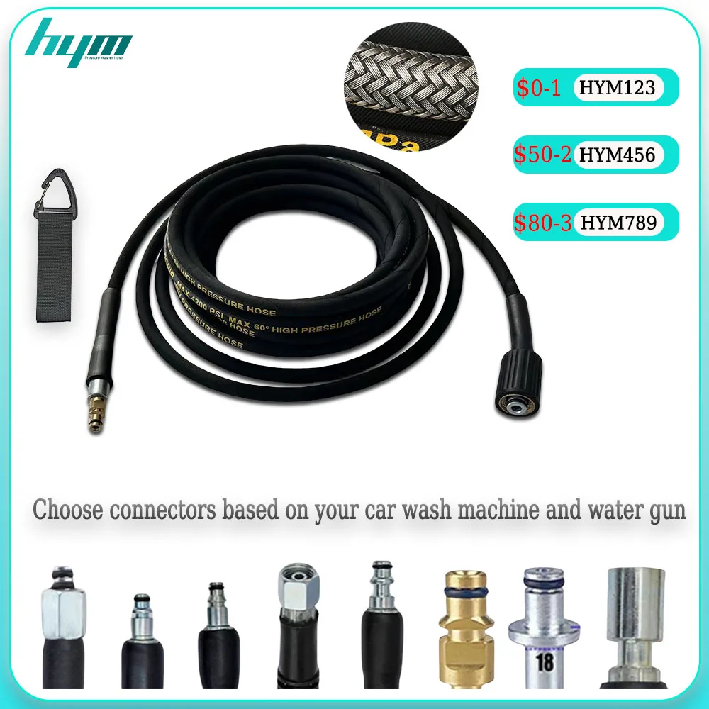 High Pressure Washer Steel Wire Hose Car Wash Water Cleaning Hose Extension Hose Explosion-proof Steel Wire Jet Wash Cord Pipe