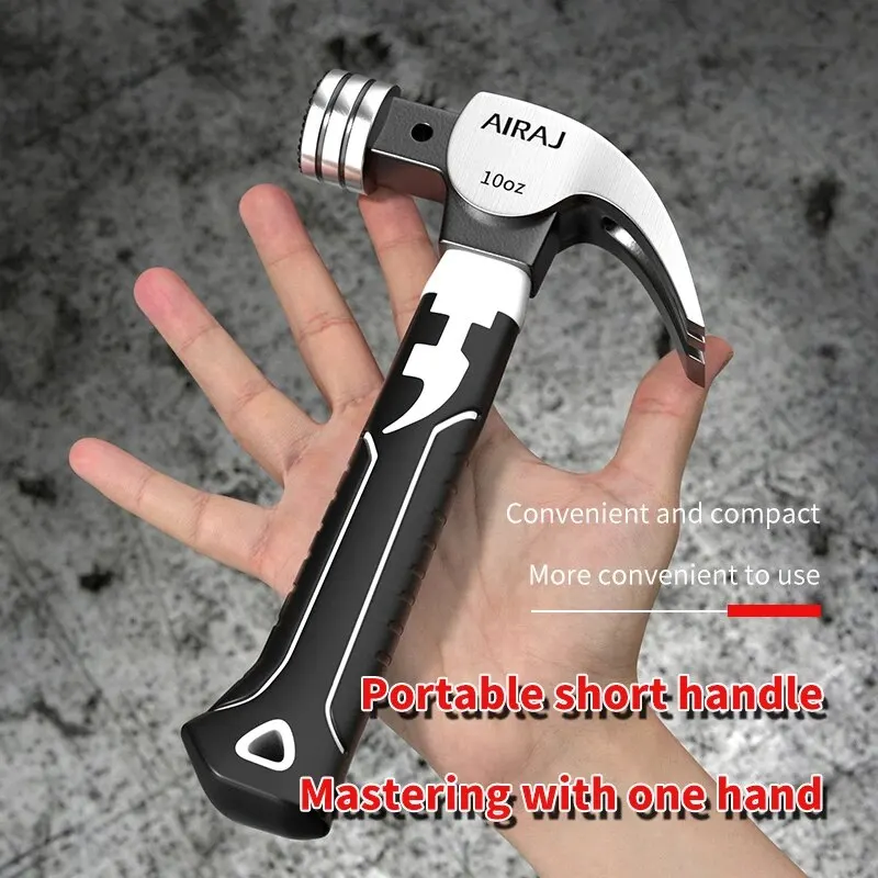 Oudisi Mini Claw Hammer with Magnetic Nail Holder - Durable, Non-Slip, Shockproof, Ideal for Carpentry, DIY & More