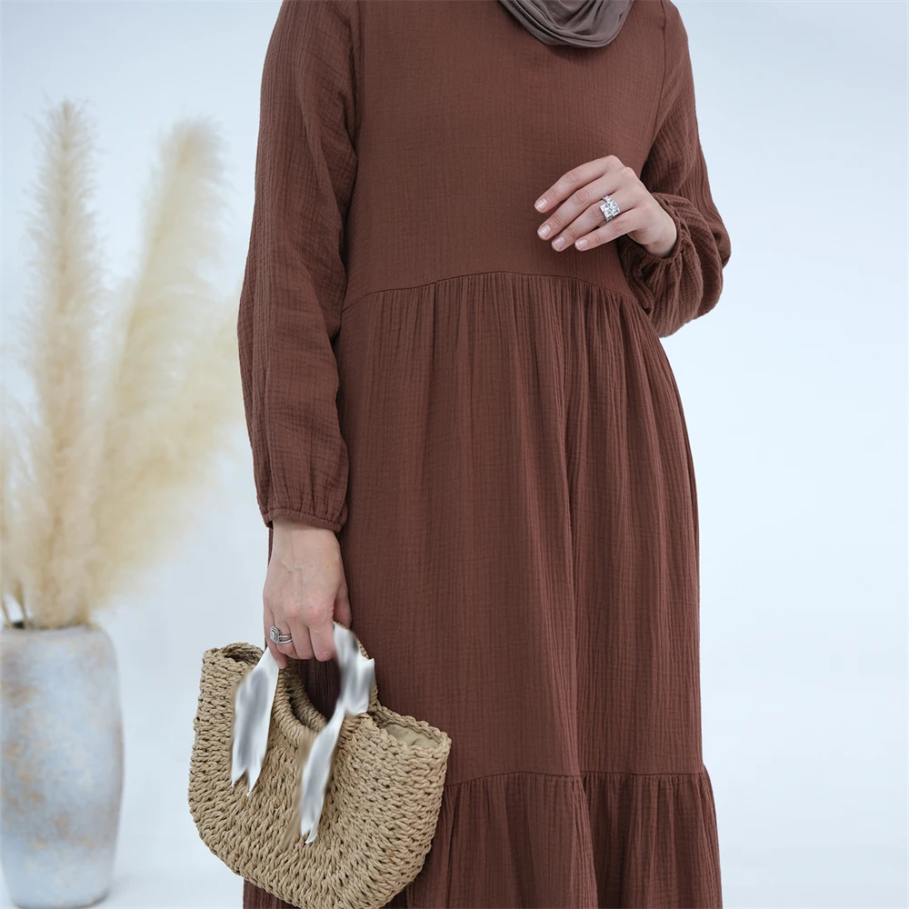 

Мусульманское женское скромное повседневное длинное платье Абая, турецкое арабское кафтан, Дубай, Ид, Рамадан, простое исламское платье, Femme Vestidos