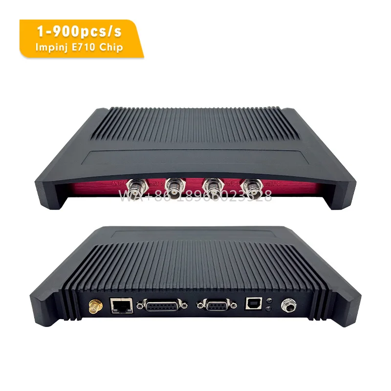 

4 порта UHF RFID фиксированный считыватель Impinj E710 33 дБм мощность RS232 USB RJ45 связь для управления складом марафон