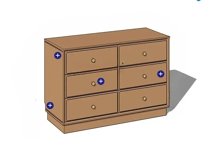 خزانة من الخشب الصلب ذات درج خزانة غرفة النوم على الطراز الياباني خزانة تخزين غرفة المعيشة الصغيرة #1