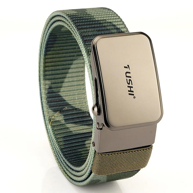 New 3.5 Roller Automatic Buckle Belt for Men's Leisure, Business, Versatile, Thickened Nylon