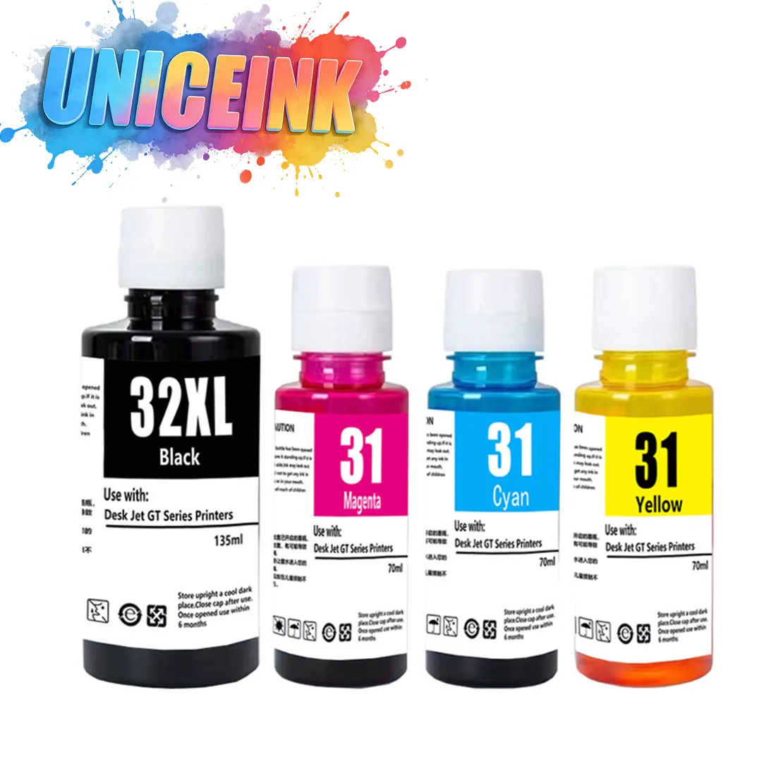 

32XL 31 Refill Ink Bottles For HP 7301 6001 7602 5101 7001 551 651 455 457 450 670 675 720 725 750 755 790 795 Printer