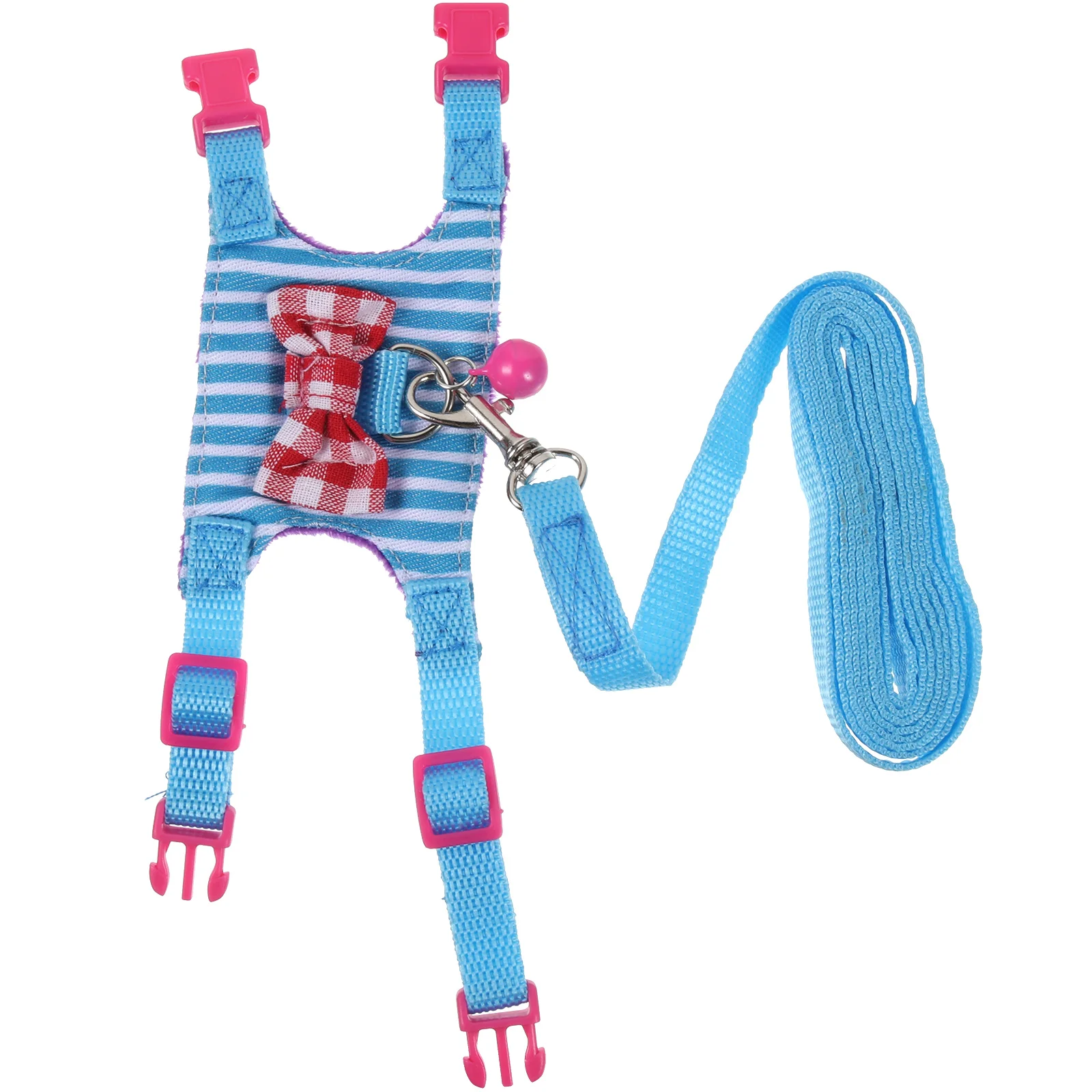 

Pet Harness Set Denim Small Animal Clothes Hamster Bunny Leash Portable Walking Rope Sweet Fashionable Safe Comfortable