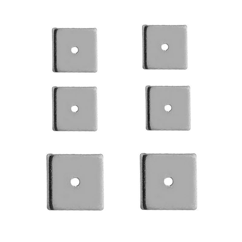 50 pçs de aço inoxidável quadrado plana espaçador contas ouro 6mm 8mm contas soltas para fazer jóias diy suprimentos buraco 1.2mm