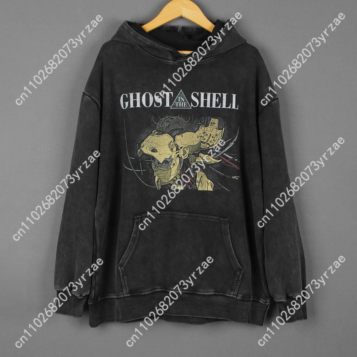 Ghost In The Shell Retro Wash Hoodie Super Soft Sweatshirt Men Women Pullover Fashion Hoodies Sweatshirts Breathable Vintage Top