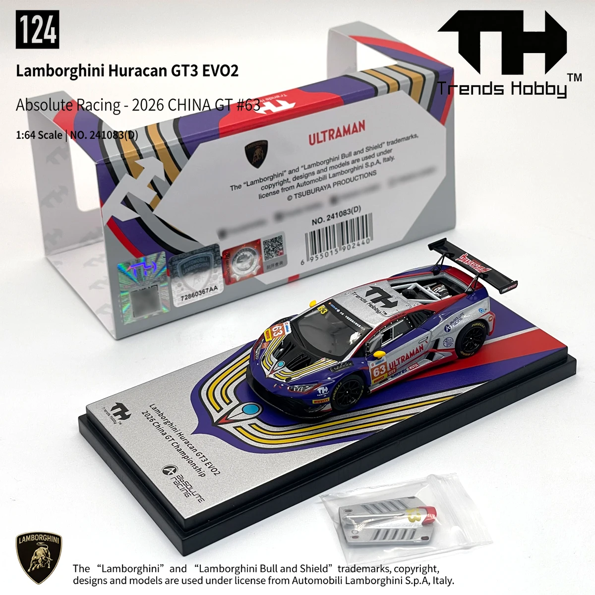 在庫あり-th-1-64-アブソリュート-レーシング-ランボルギーニ-ウラカン-gt3-evo2-ウルトラマン-リバリー-ダイキャスト-モデルカー-トレンド-ホビー-241083-d