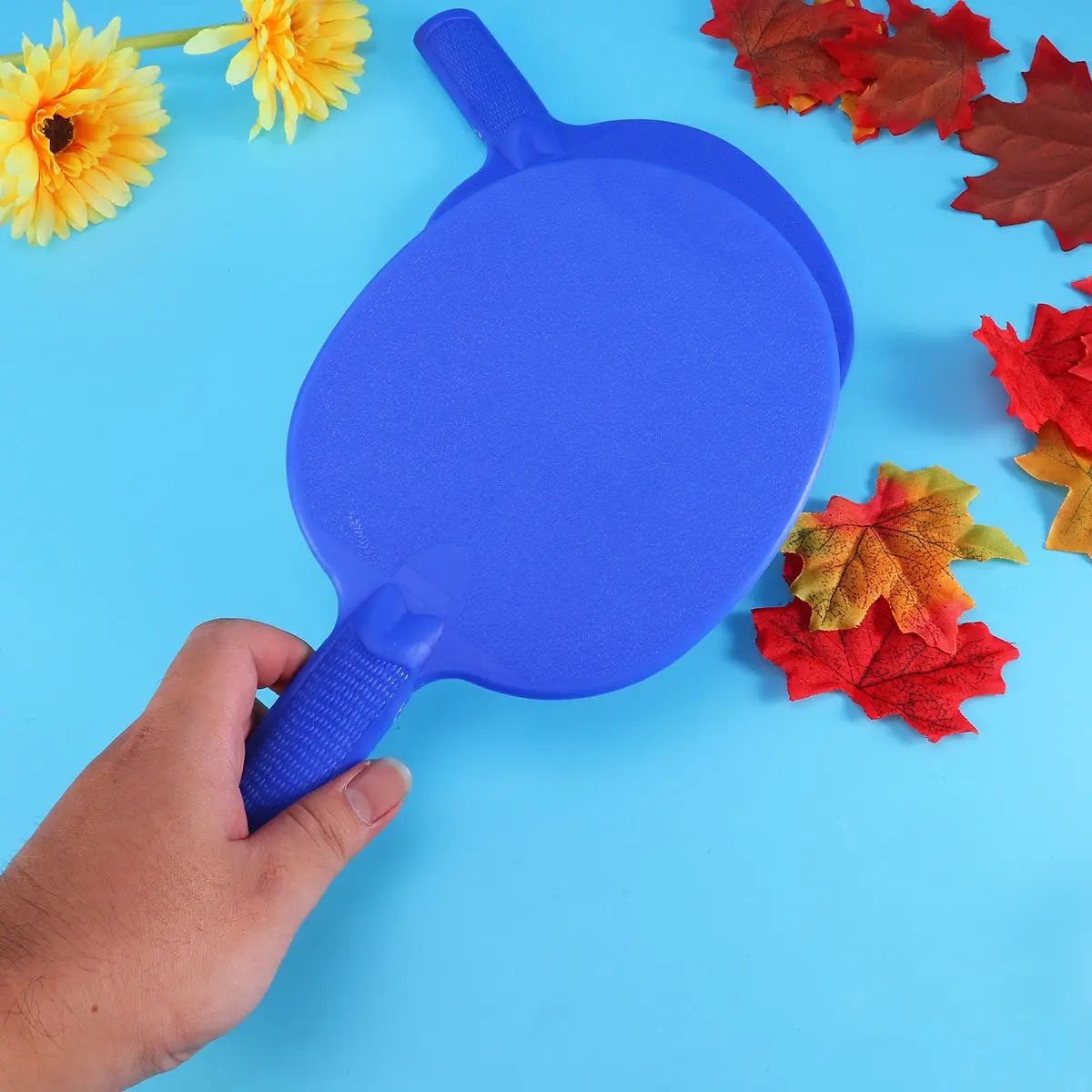 

1Pair Plastic Table Tennis Racket for -Resistant Elastic Paddle Bat Beginner Practice Blue Plastic Racket