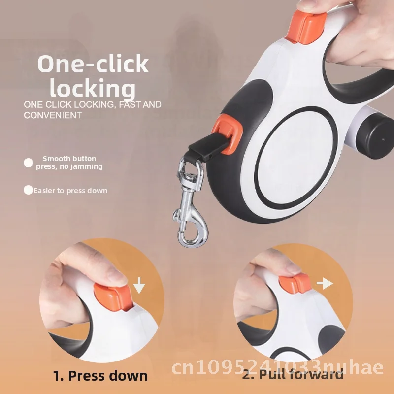 

New 2025 Automatic Retractable Dog Leash Anti-Explode Adjustable Nylon Leash for Medium to Large Dogs Brown Gray Black White