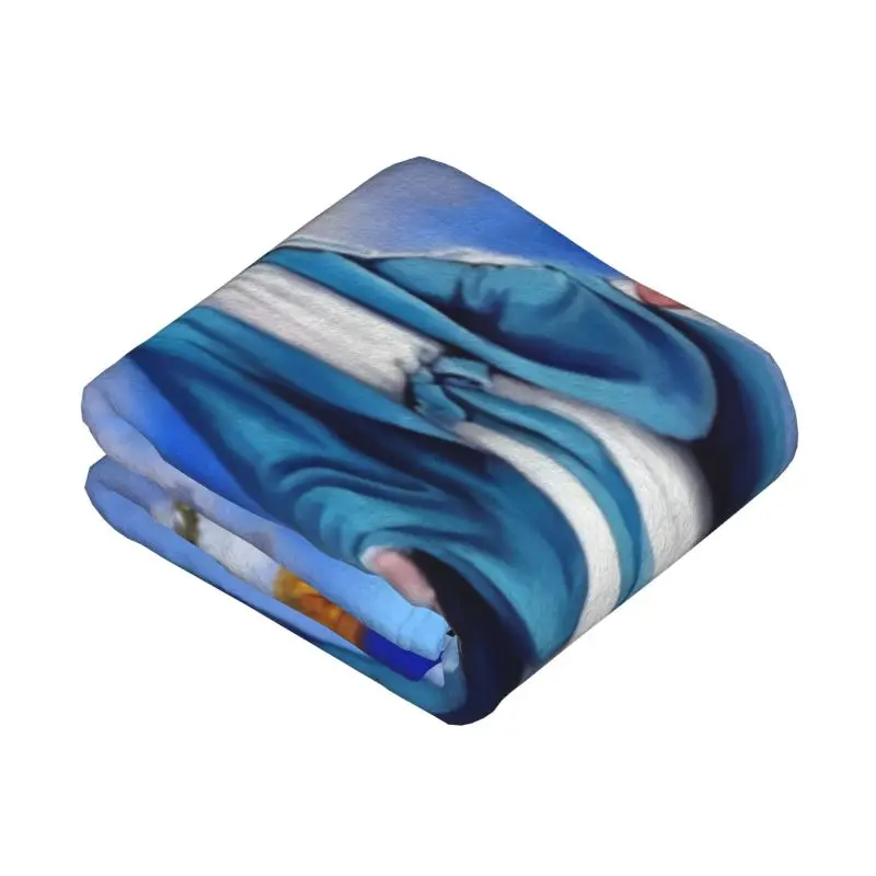 Custom 3D Printed Catholic Virgin Mary Blankets Breathable Soft Flannel Summer Our Lady of Fatima Throw Blanket Travel Bedroom