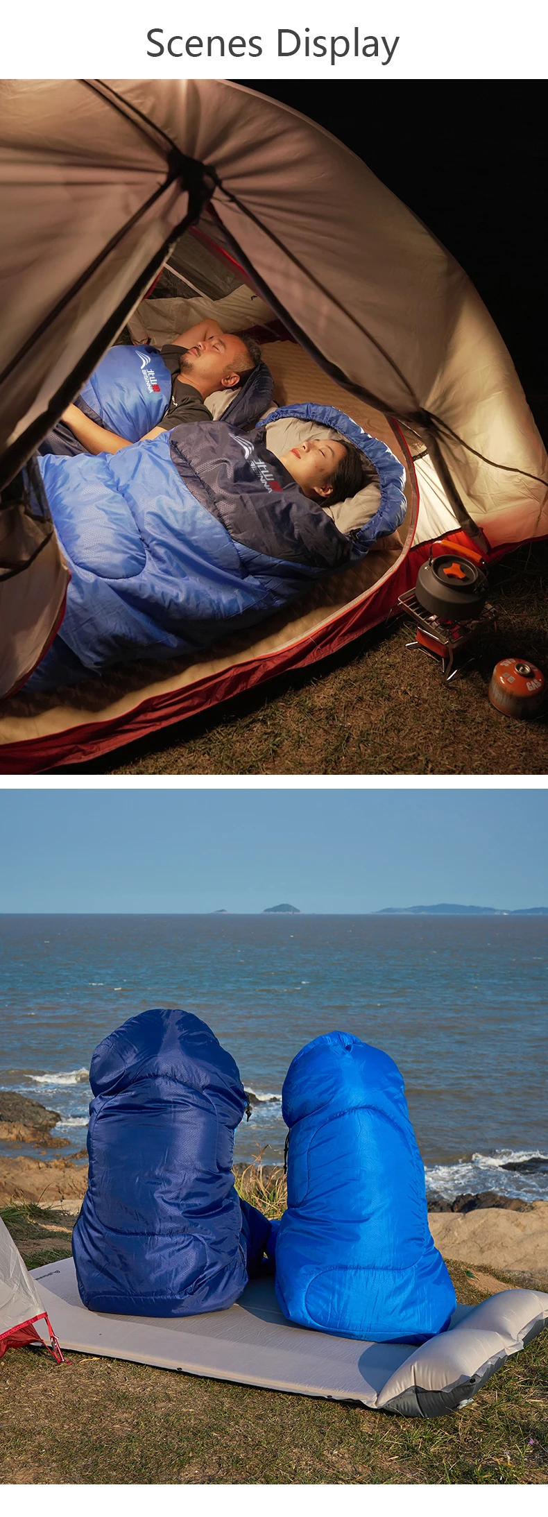 BISINNA Camping-Schlafsack, ultraleicht, wasserdicht, für den Winter, warmer Umschlag, Rucksack-Schlafsäcke für Outdoor-Reisen, Wandern – Detail 14