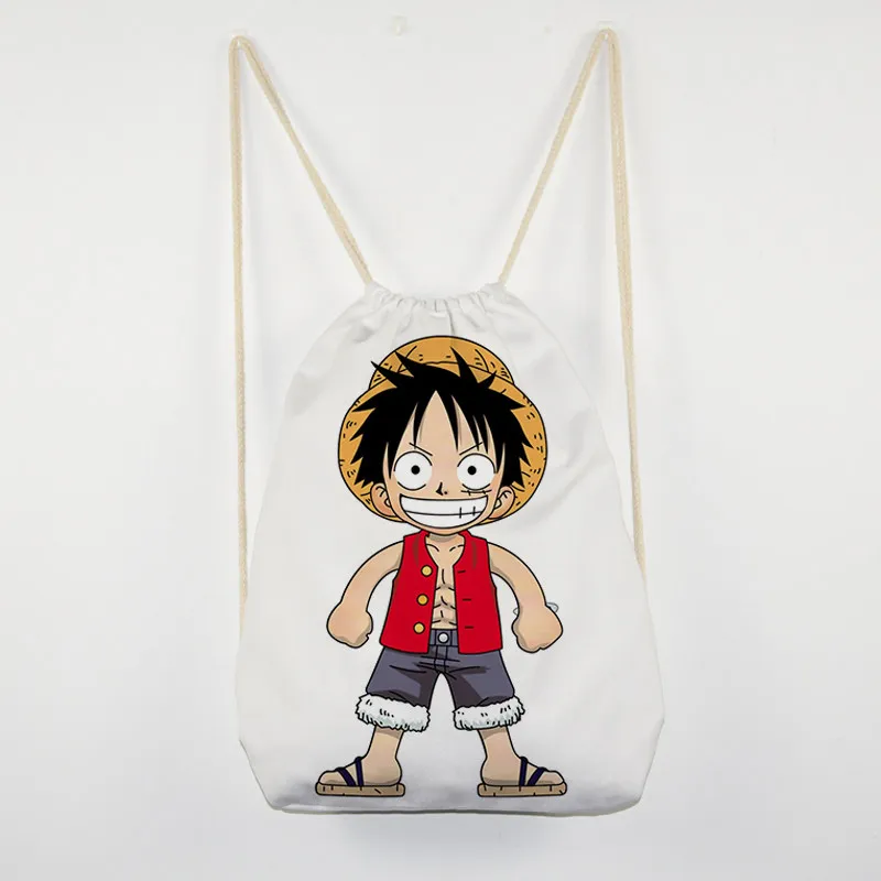 One Piece Rucksack mit Kordelzug, niedlicher und modischer Cartoon-Design, personalisierte, kreative, einfache Canvas-Tasche, Geschenk für Freunde – Detail 5