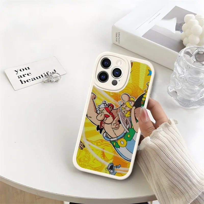 Asterix And Obelix Phone Case White For IPhone 14 11 13 12 Pro Max Mini Xs X Xr 7 8 Plus SE2020 Leather Silicone Texture Coque