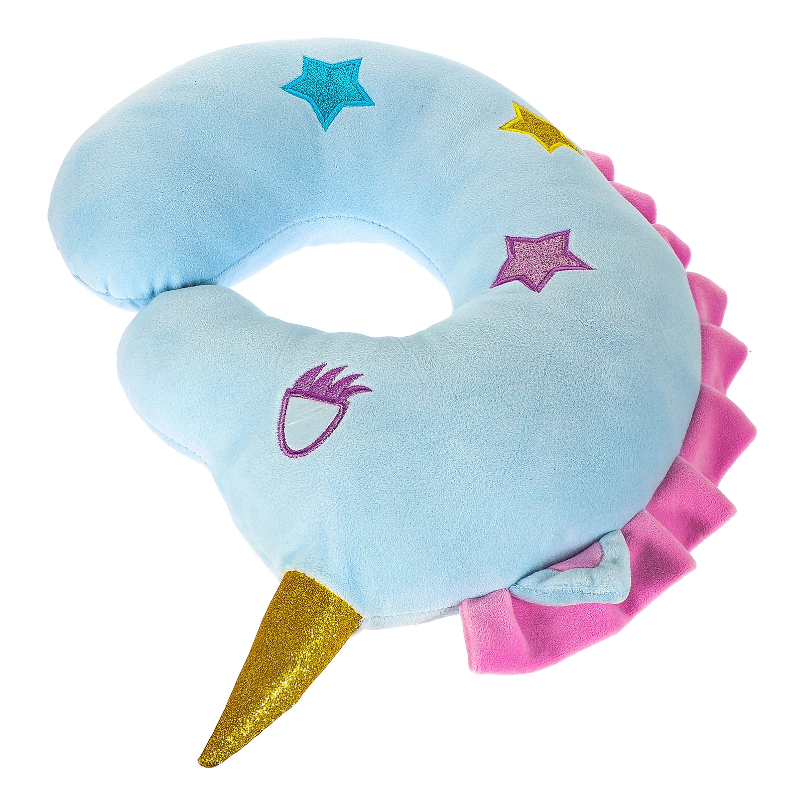 

Cartoon Unicorn Neck Pillow U-shaped Travel Pillow for Sleeping with Gentle Comfortable Material Blue Color Office Use