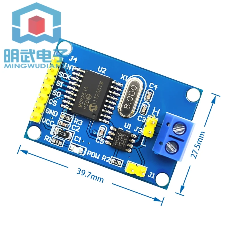 MCP2515 CAN Bus Module TJA1050 Receiver SPI Protocol 51 Microcontroller Program Routines