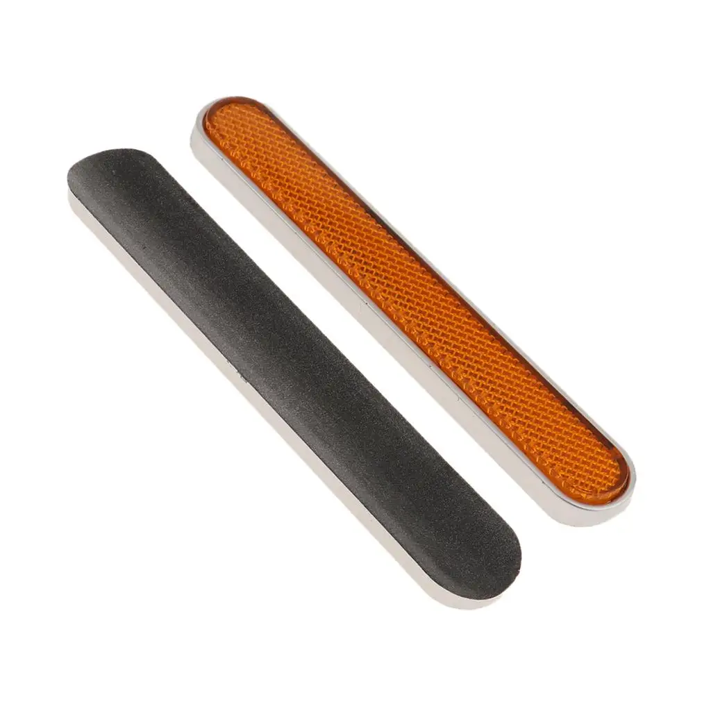 2 refletores âmbar para perna de garfo dianteiro retangular de motocicleta para Harley Sportster