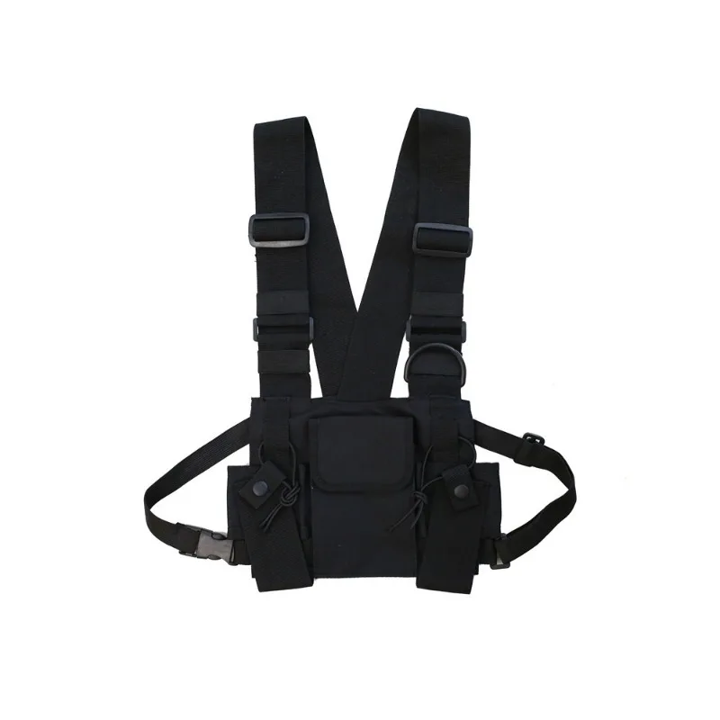 Ham Radio Hip Hop Front Pack West Wist Pouch Holster Vest Men Tactical Chest Rig Bag for Wouxun Baofeng UV-5R UV-82 bf-888S