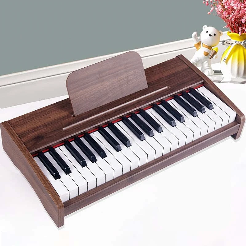 Children Bluetooth wooden piano beginners electronic piano toys year-old boys and girls gift upgrade version of professional per