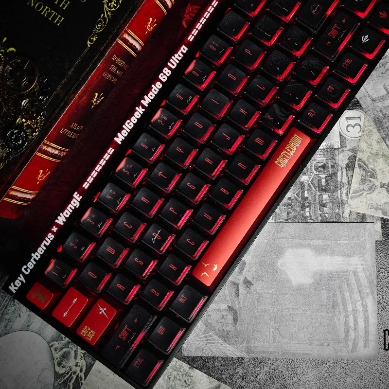 DraculaTheme Keycaps Set Translucent Customized Cherry Profile Side Engraving Keyboard Cap for Mechanical Keyboard Accessories
