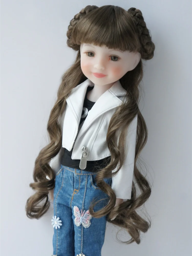 1/6 1/4 1/3 YOSD MSD SD DOD ตุ๊กตา JD125 6-7 "7-8" 8-9 "Long Wave Twins Bows Ballerina สังเคราะห์ Mohair BJD วิกผม