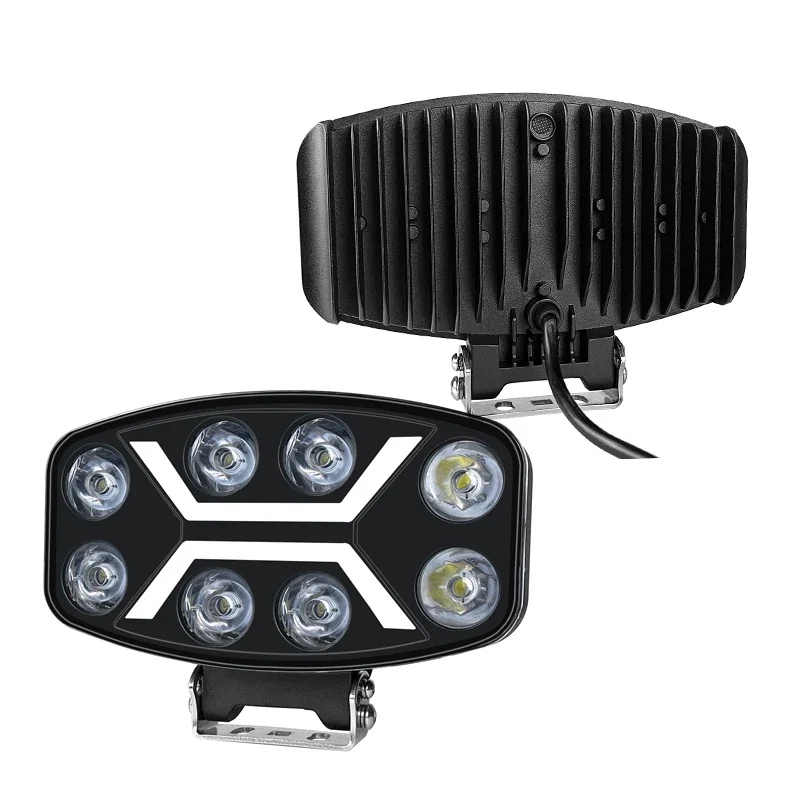 10 Inch Square LED Auxiliary Headlight Spotlight Off Road Driving Light for SCANIA Truck ATV SUV White Yellow Spotlight