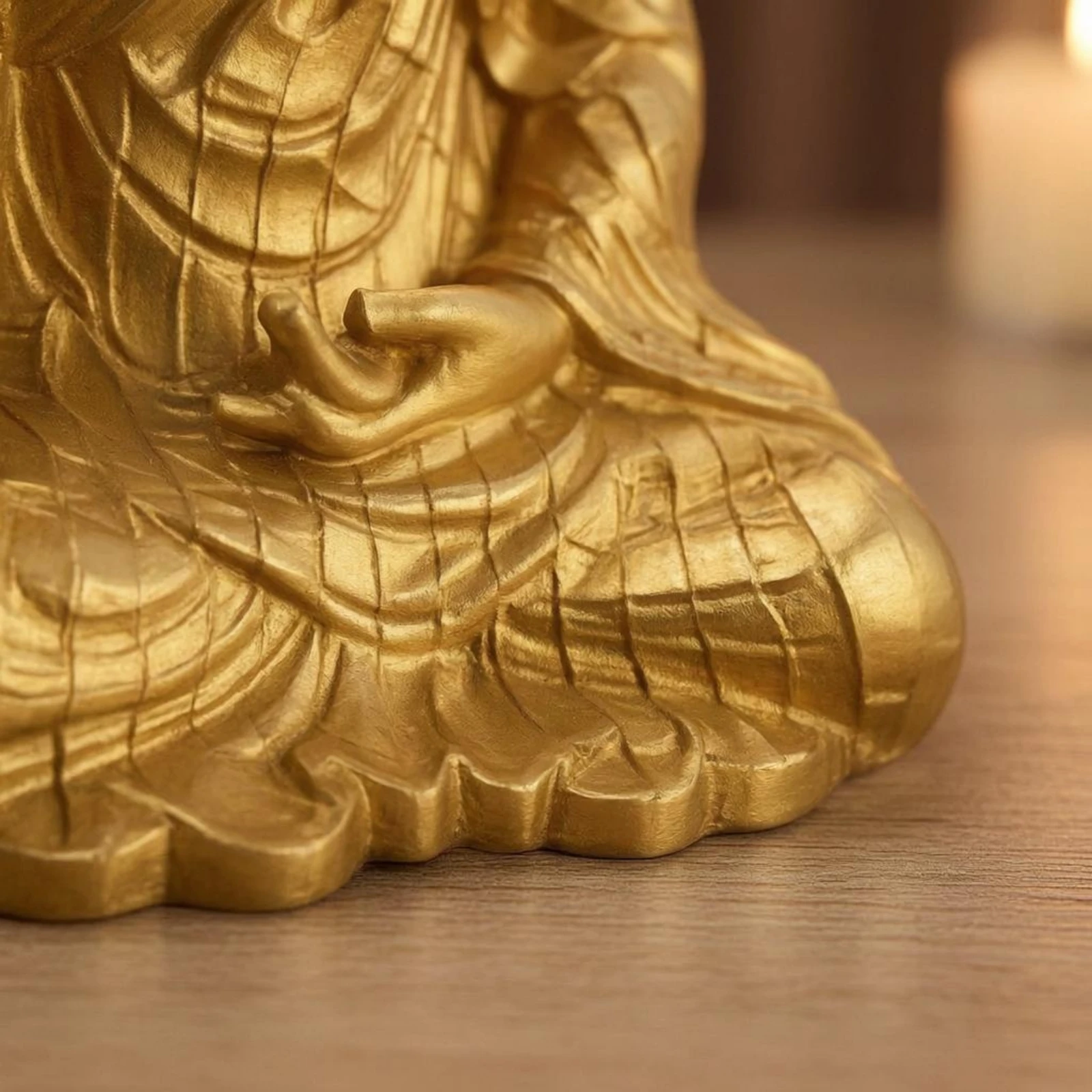Ksitigarbha Bodhisattva Figurine Matte Gold Ksitigarbha Figurine Tabletop Ornament Exquisite Workmanship