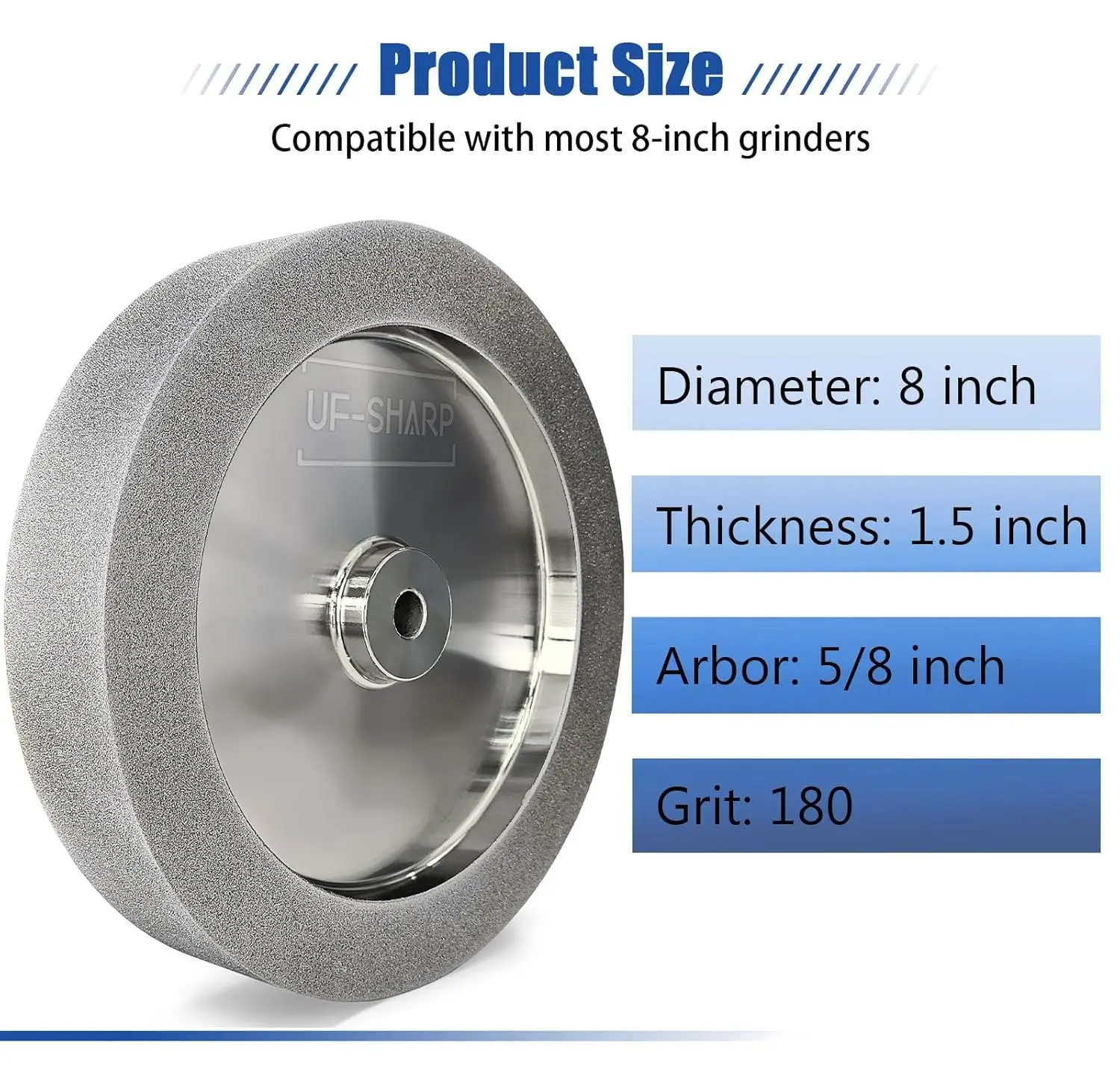 CBN Grinding Wheel 8 inch, 1.5