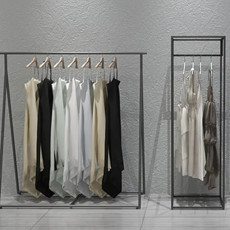 Multifunctional metal hanger clothing display rack