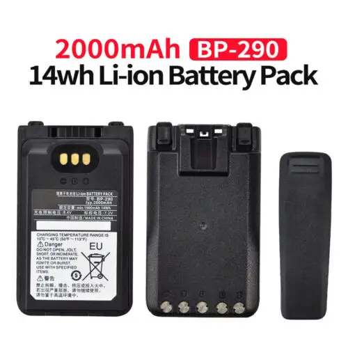 

NEW 7.2v 2000mAh Li-ion Battery Pack BP-290 for Radio Walkie Talkie ICOM IC-F52D IC-F62D IC-M85 Two Way Radio