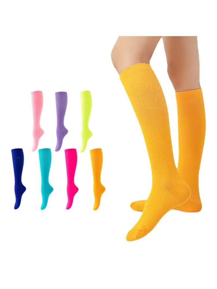 

5pair Striped Candy Color Pressure Sports Vertical Sock Men Women Long Compression Socks Performance Fitness Dance