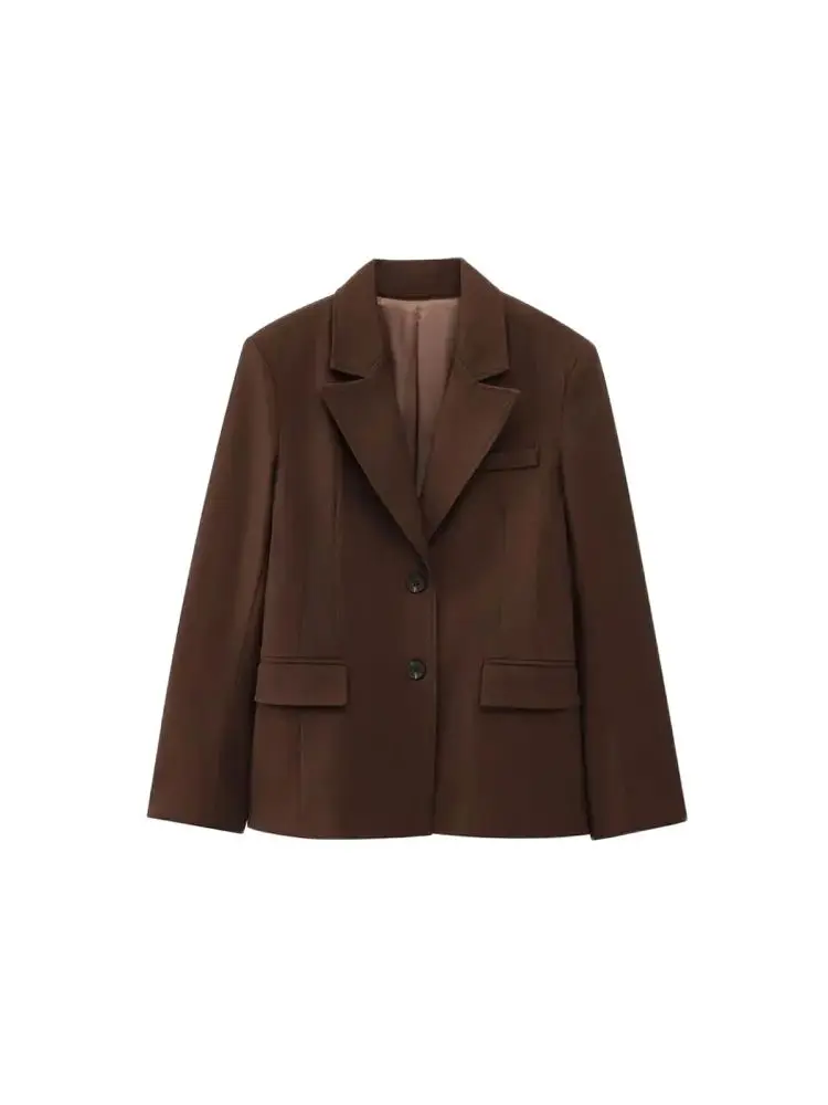 Women's Chic Peplum Blazer Coat with Front Button Long Sleeve Flap Pockets Fashion Outerwear Top