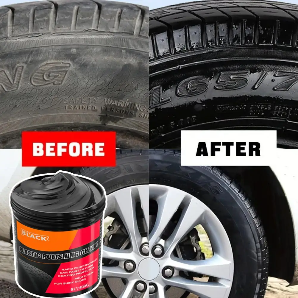 150g Plastic & Rubber Repair Paste - Black Crystal Polish for Car Scratches, Tire Shine & Interior Renewal, Anti-Aging & Fade Re