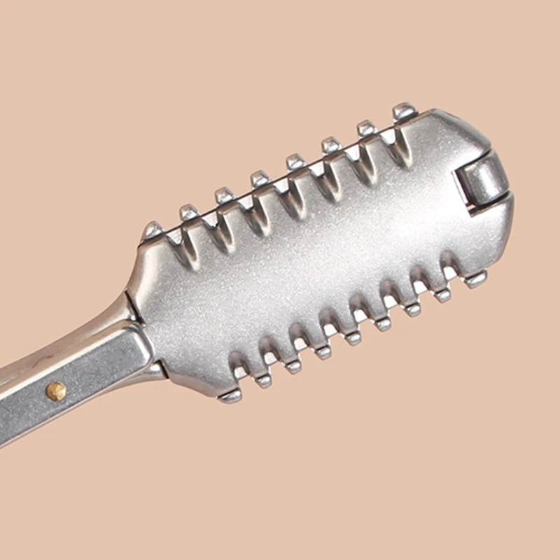 Professional Double Side Thinning Razor Aluminum Alloy Barber Manual Shaving Razor Hair Cutting Knife Holder Salon Tools