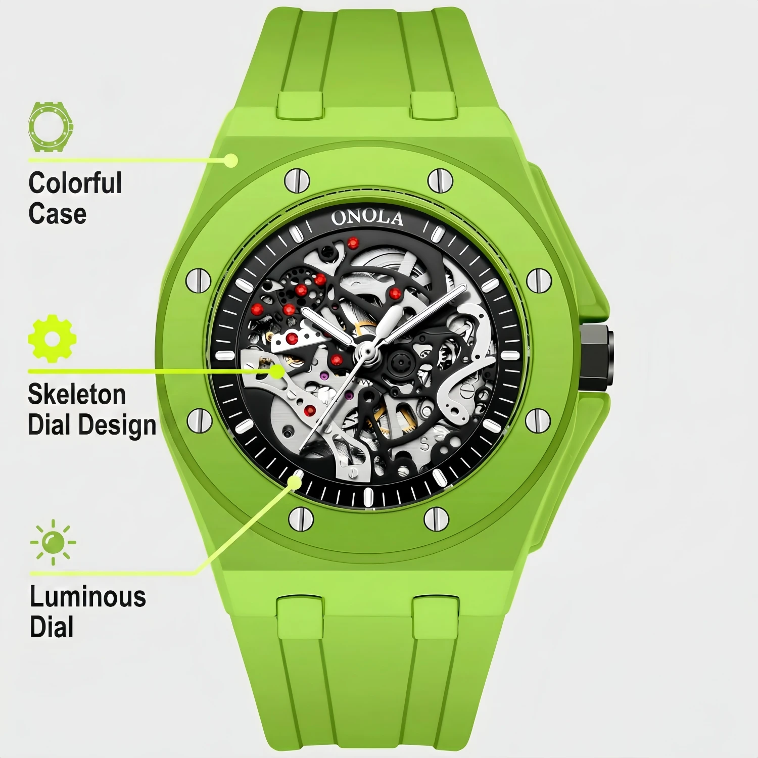 Nuevo Reloj Automático ONOLA 3 - Luxury Watch Hublot reseña y precio