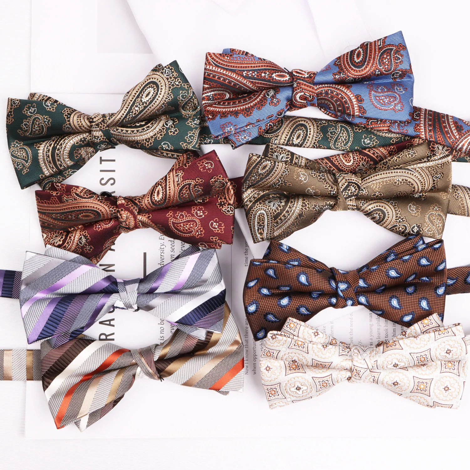 Men Bow Tie Classic Shirts Bowtie For Men Business Wedding Bowknot Adult Paisley Pattern Bow Ties Butterfly Suits Cravats