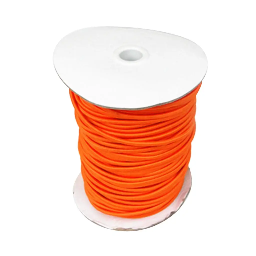 Elastic Bungee Cord Orange 4mm Rubber Latex Core Polyester Cover Tie Down for Kayak Boat Trailer Camping