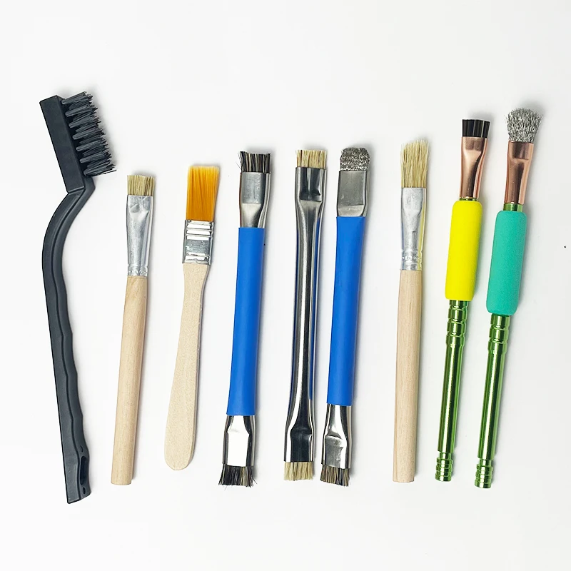 خشبية مزدوجة خنزير الخشن سلك المواد رئيس ESD فرشاة آمنة PCB إعادة العمل تنظيف وإزالة الغبار أدوات إصلاح الهاتف