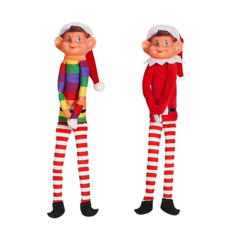 46CM Big Head Christmas Elf Doll Long Leg Plush Doll Christmas Tree Ornament Car Ornament Christmas DIY Doll