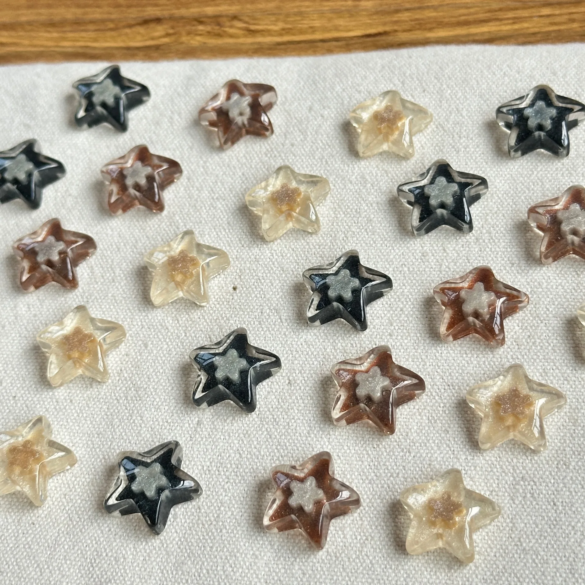 Star Flat Back - 10 шт. прозрачных акриловых нашивок в