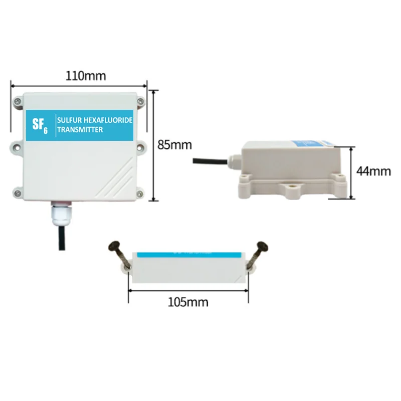 2PCS SF6 Sensor RS485 Modbus 0-5V/0-10V/4-20mA Sulfur Hexafluoride Refrigerator Gas Leak Detector Analyzer Transmitter