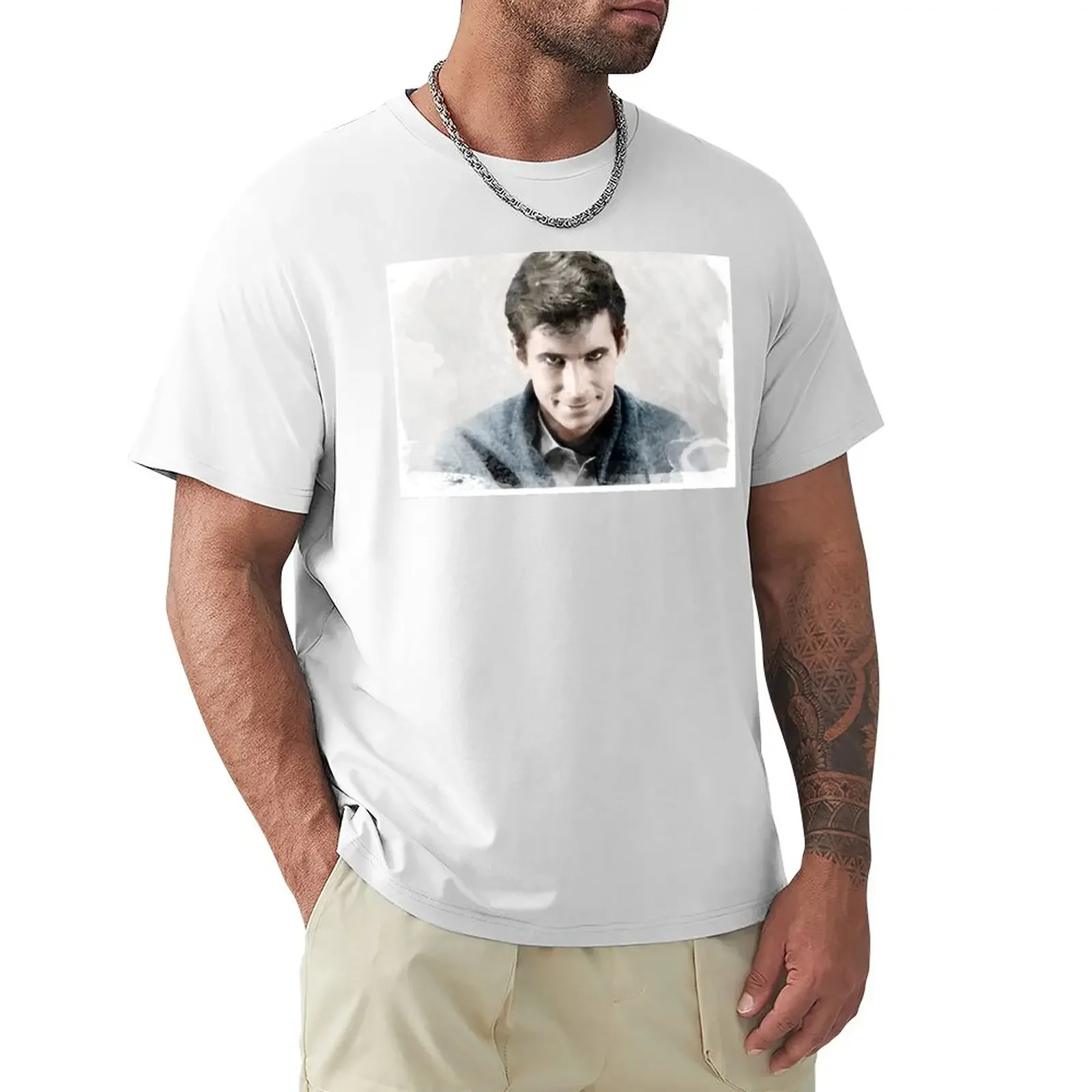 Psycho Norman Bates Watercolor T-Shirt summer tops boys animal print mens plain t shirts