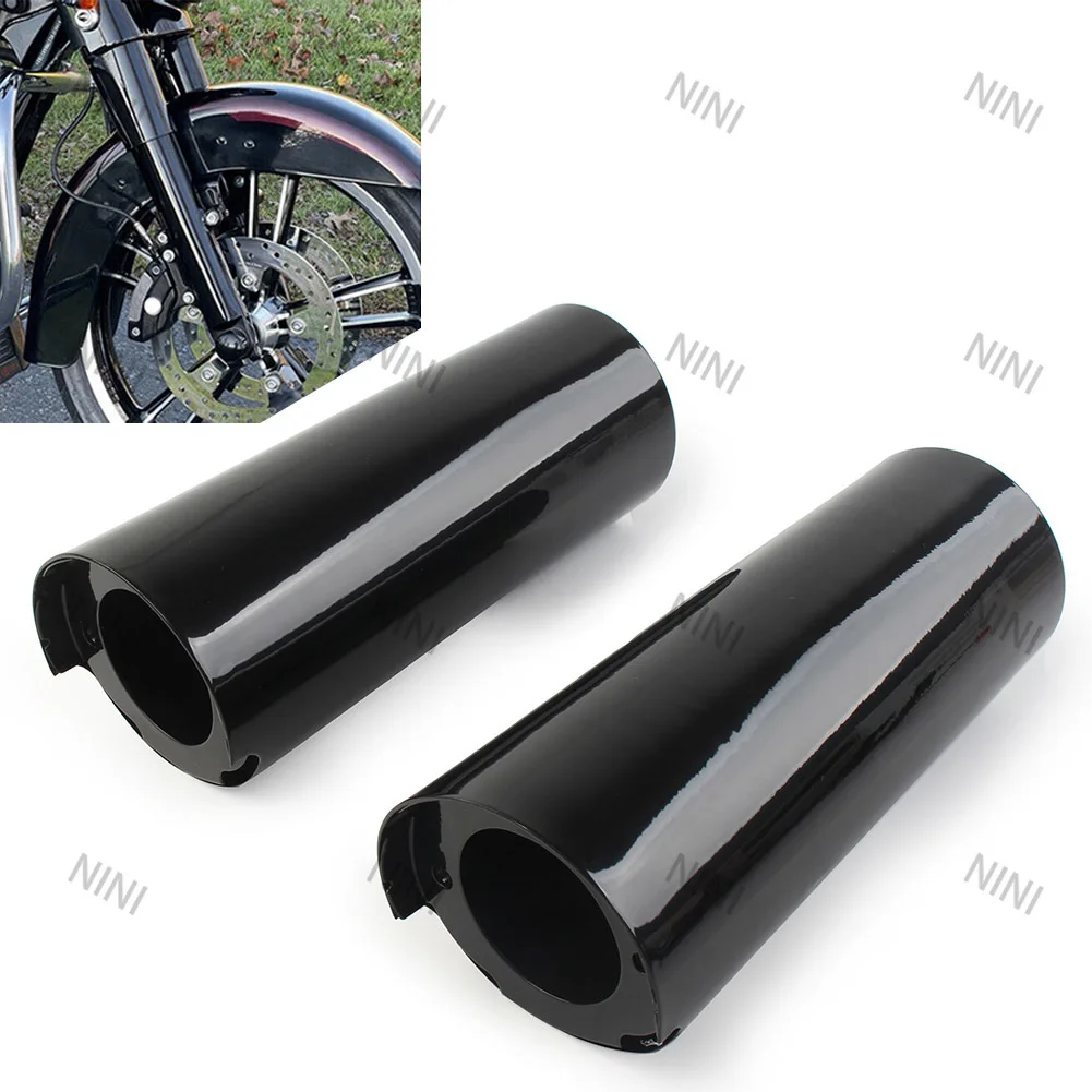 

2Pcs Motorcycle For Harley Davidson 2014-2023 Touring Electra Tri Glide FLHX Black/Chrome Smooth Fork Tube Slider Covers