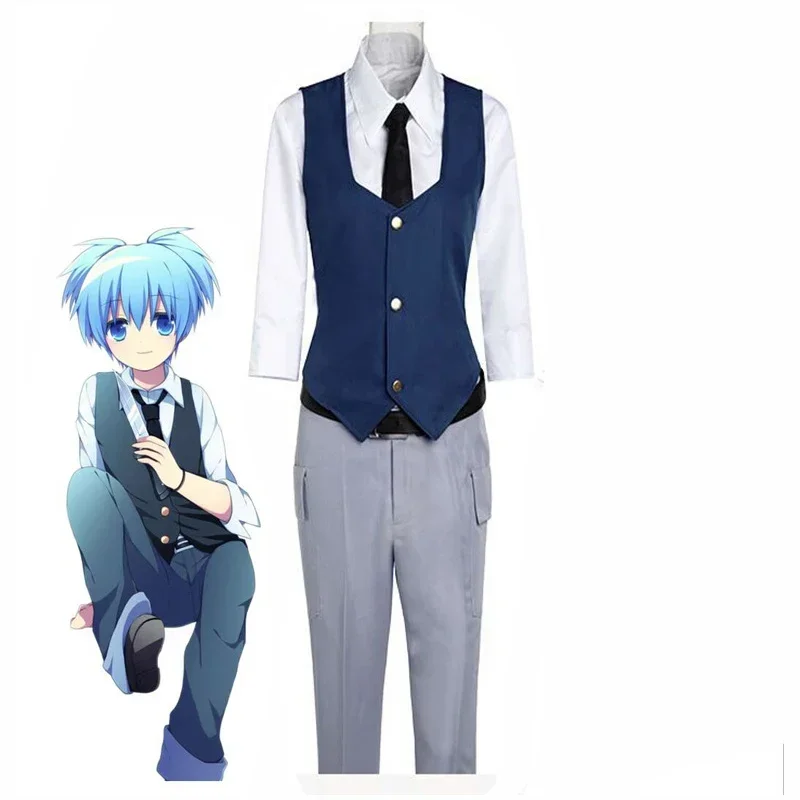 Anime Assassination Classroom Shiota Nagisa Cosplay Costumes Tie Vest Halloween Party Uniform