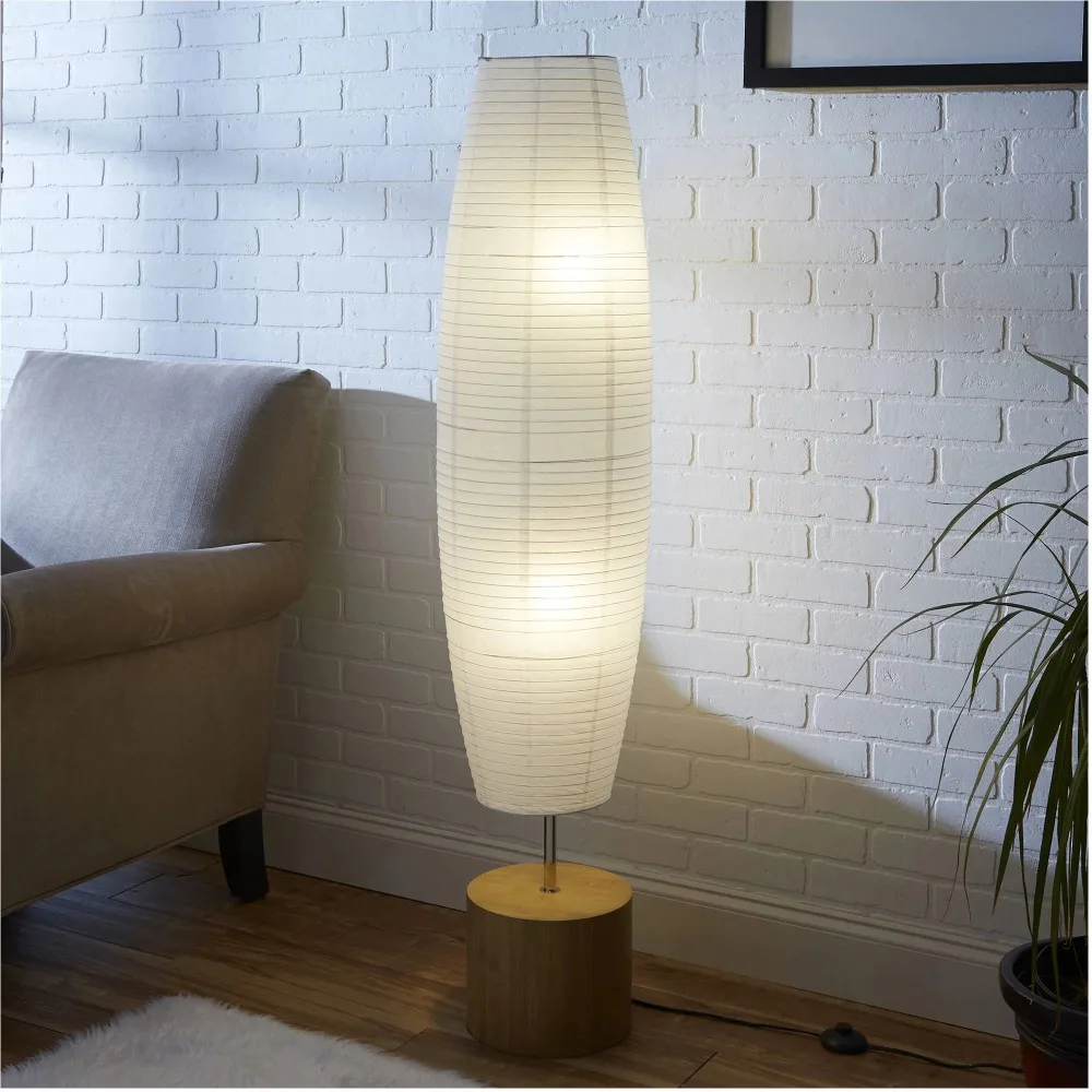 

Standing Lamps for Living Room Floor Lamp Free Shipping Home Decoration Rice Paper Shade Floor Lamp Brown Bamboo Finish Decor