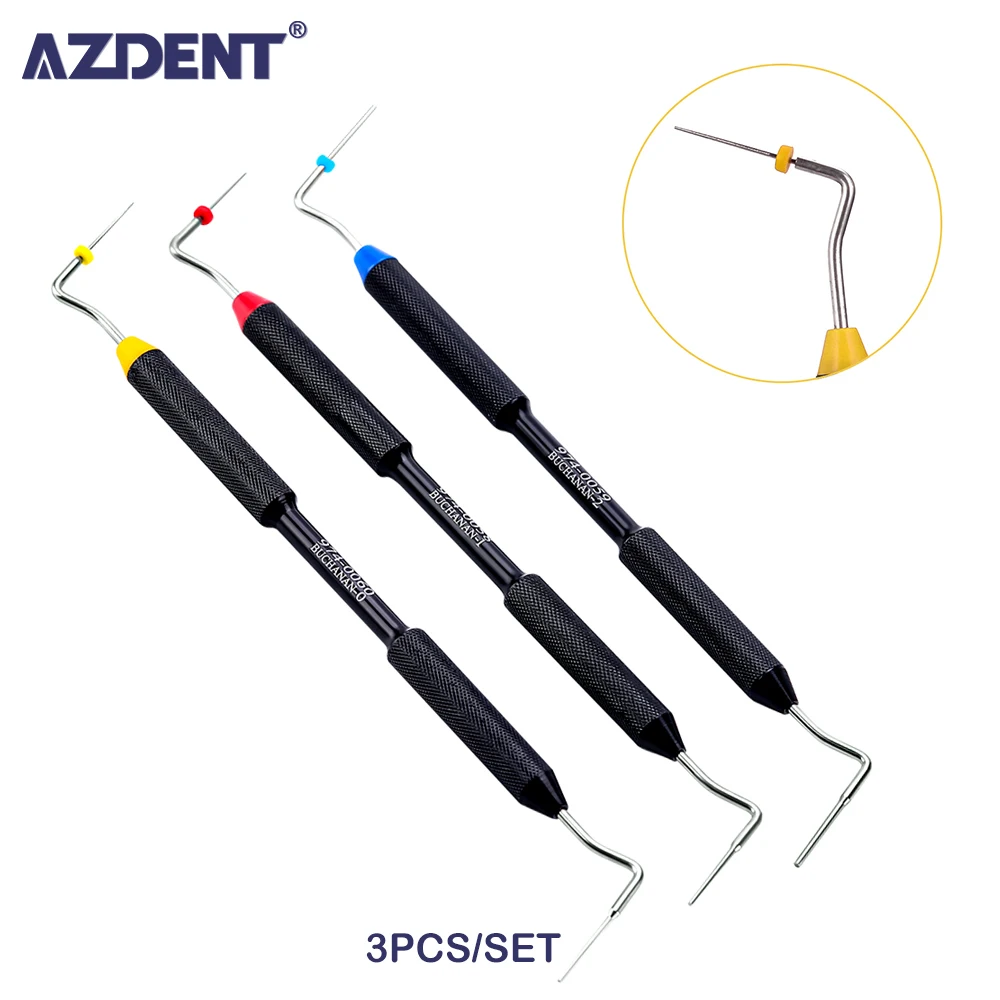 AZDENT 3 Pcs/Pack Dental Endo Hand Plugger Fill Instrument NITI Tip #0 #1 #2 Dentist Dentistry Tools