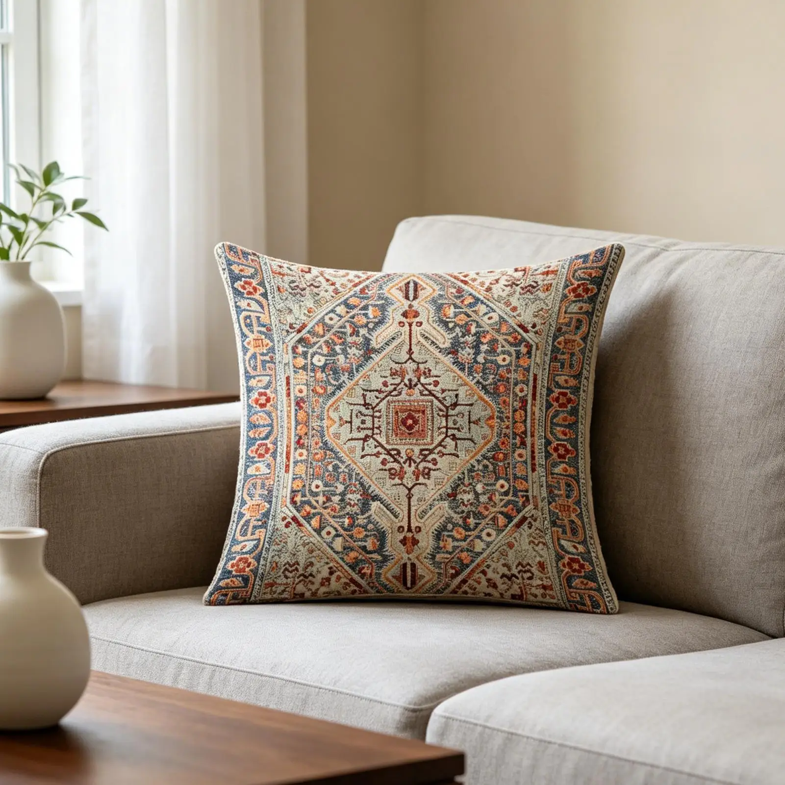 pillow slipcover two piece bohemian retro carpet print 45 centimeter square without filling material household sofa pillow