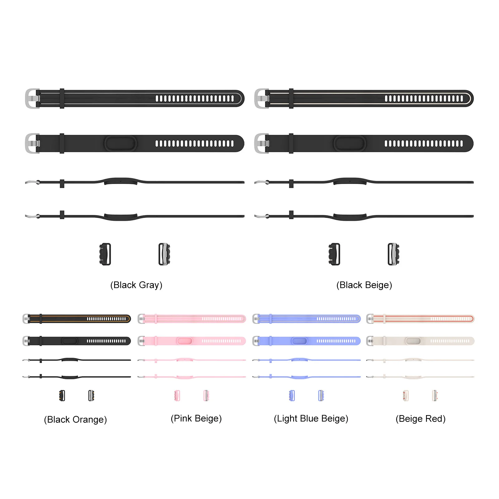 Two-tone Silicone Replacement Band for Fitbit Air Sweatproof Washable Sport Strap Adjustable Multi-hole Wristband