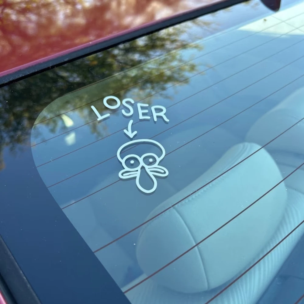 ملصق Squidward لنوافذ السيارات وديكور الزجاج الأمامي ، شارات الفينيل ، إكسسوارات مقاومة للماء ، كرتون ممتع